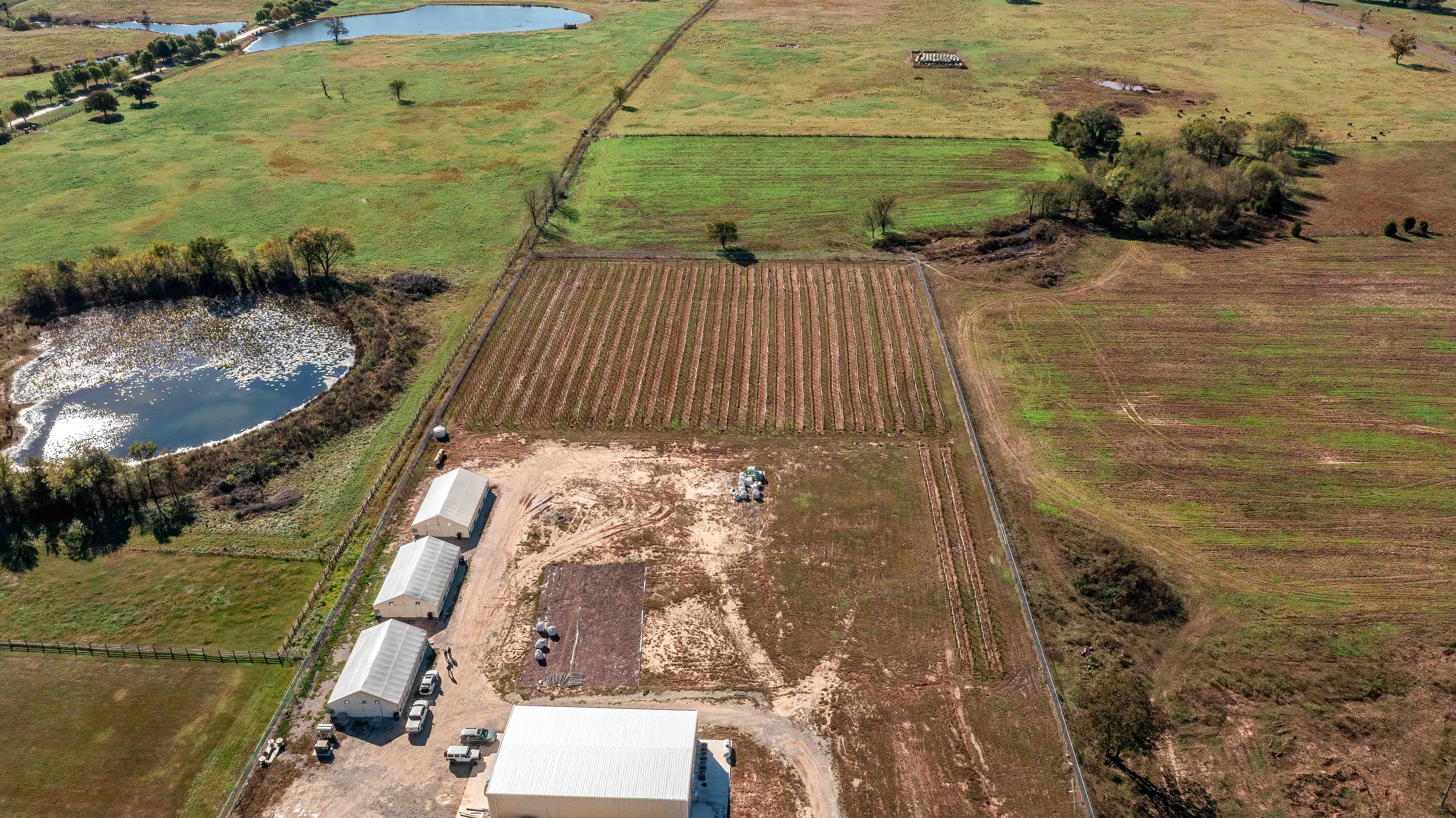 Cannabis Grow Operation in Oklahoma aerial view of legal cannibis grow operation in Oklahoma