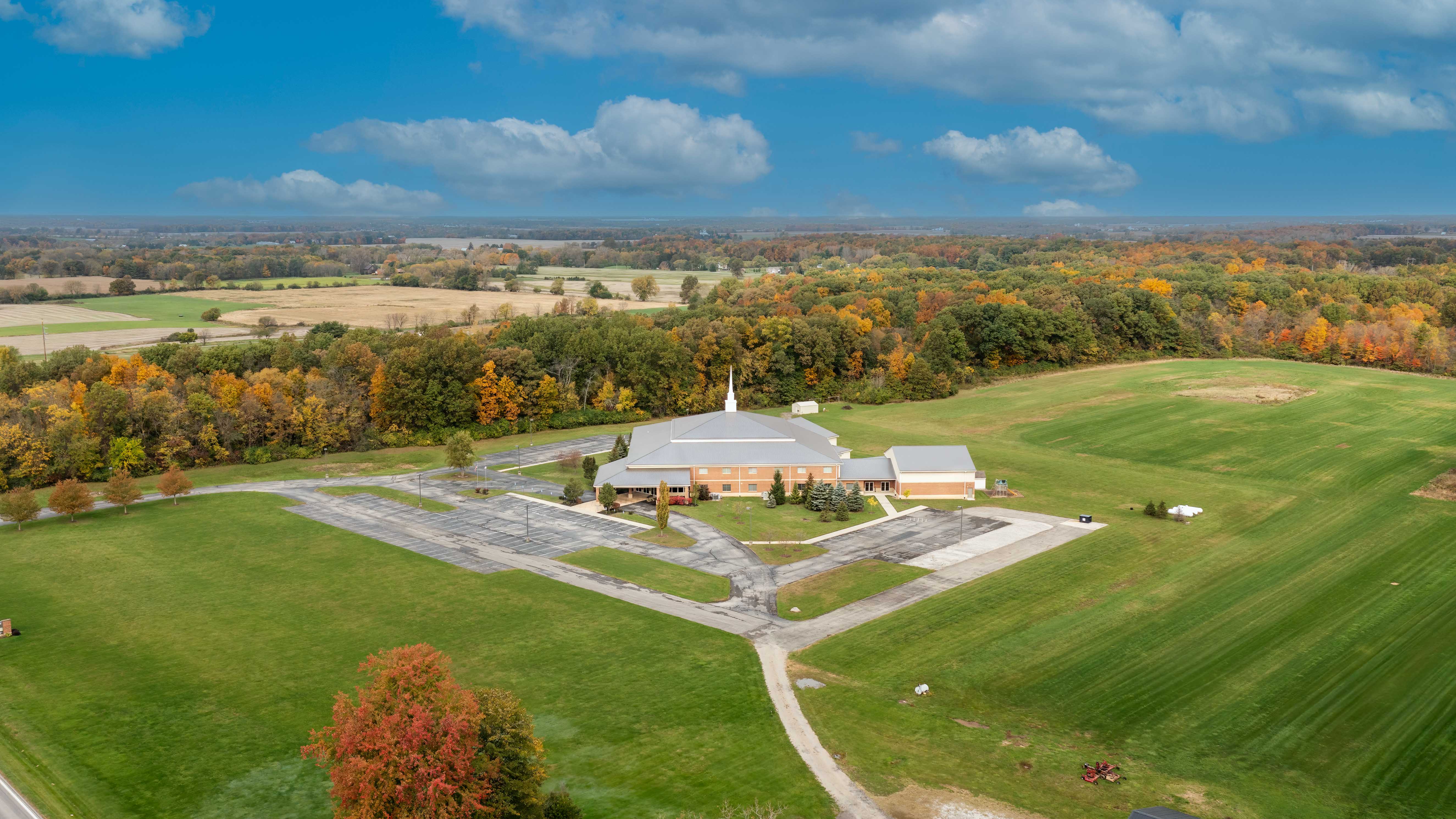 Drone View of Church Grounds Near Columbus, OH cjhurch near columbus OH drone view