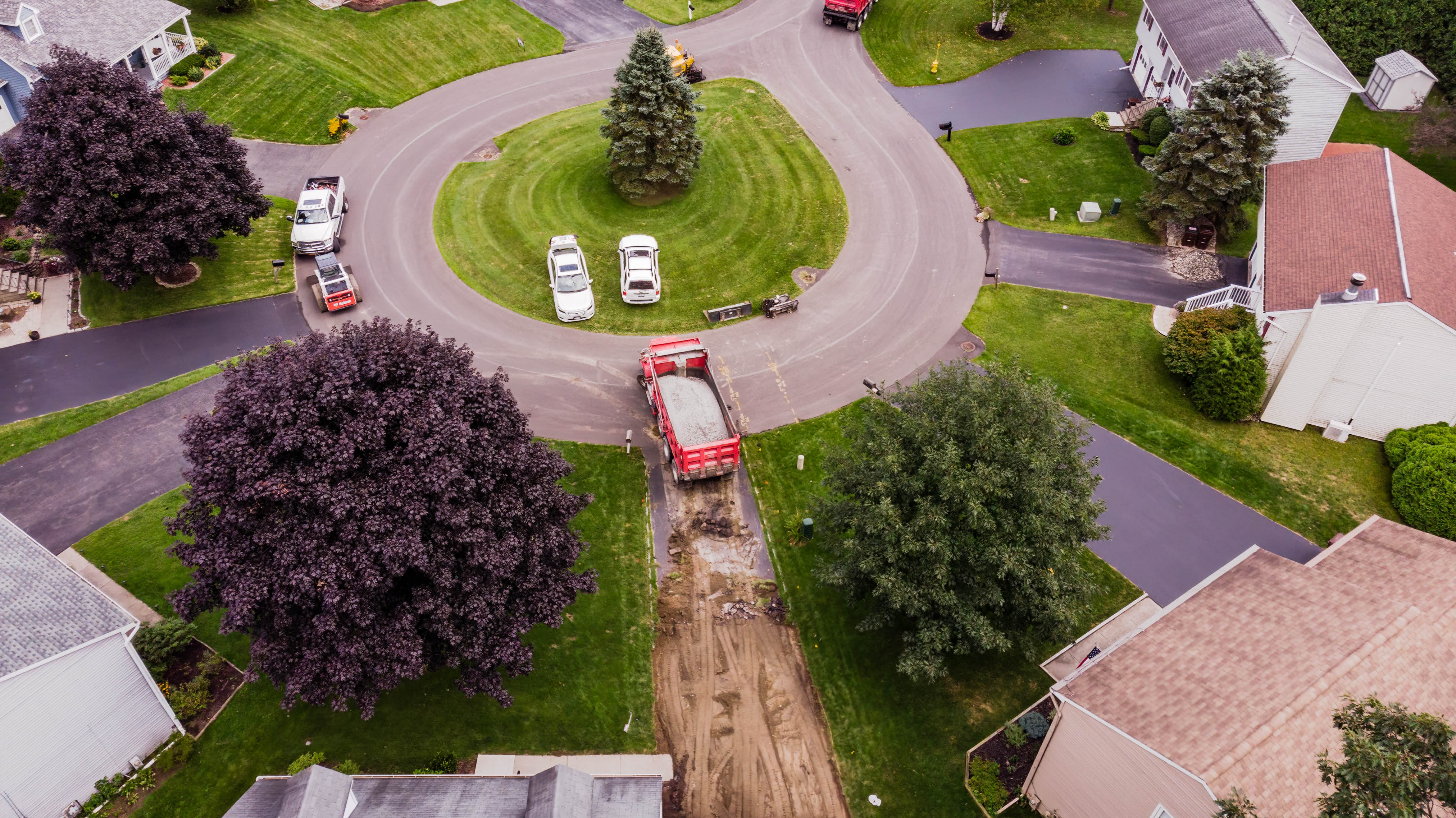 Driveway Replacement in Upstate New York Driveway Replacment Photograph from Drone