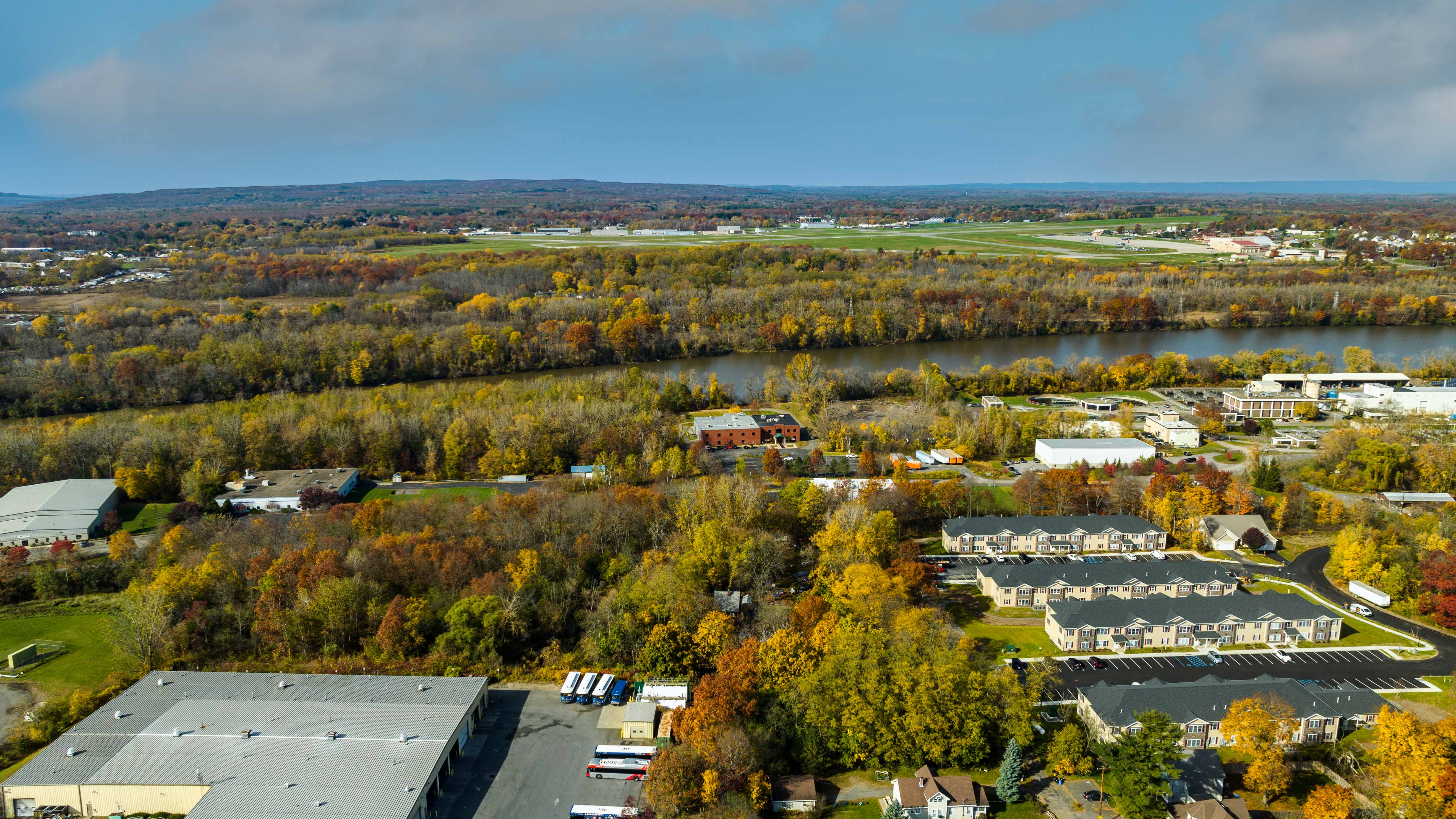 Mohawk River near Schenectady Airport UAV view of Schenectady Airport from Schenectady