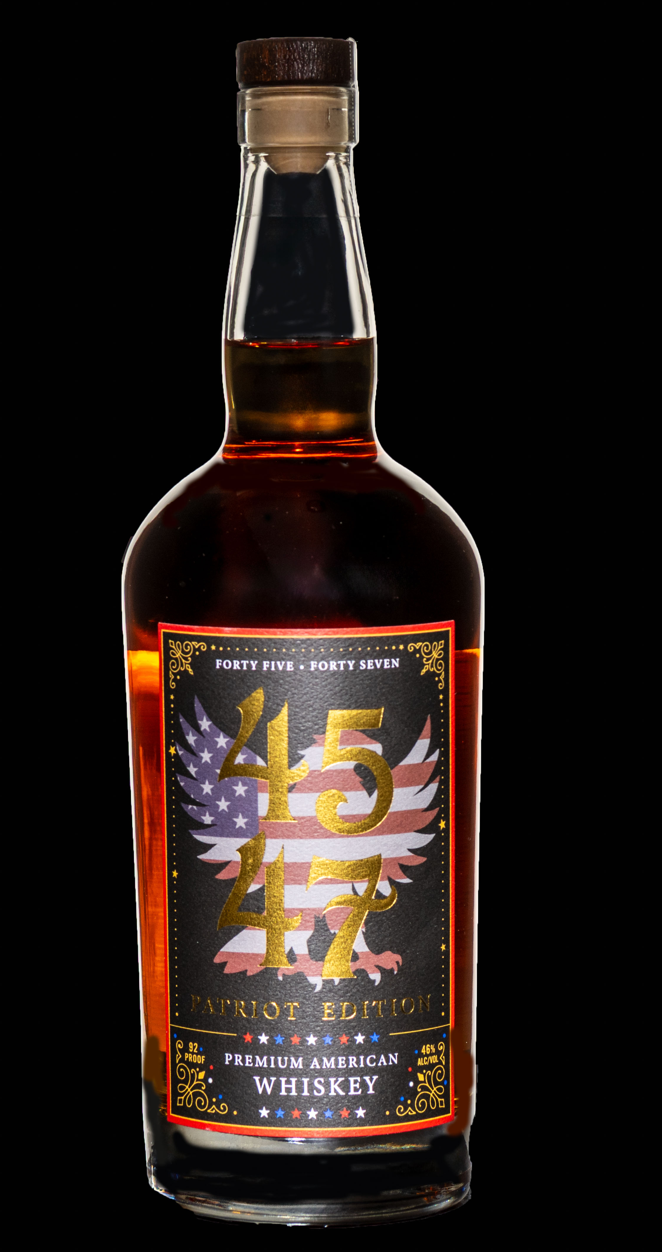 Bottle of Whiskey on non-white background - shot in studio 45-47 whiskey on black background shot in studio